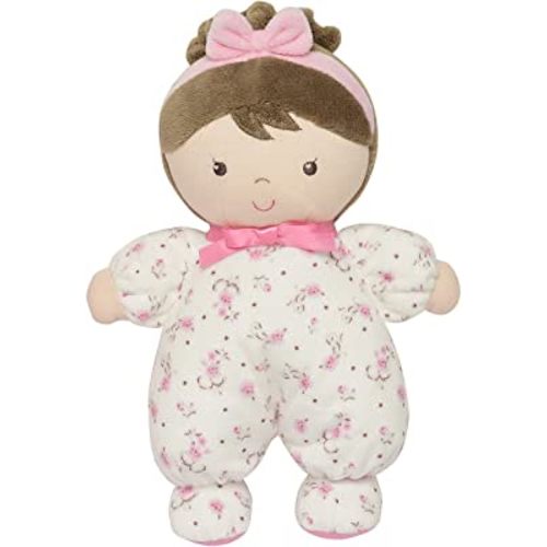Little Me Plush Baby Doll with Rattle, Jackie (Pink Vintage Rose, 9 inch)