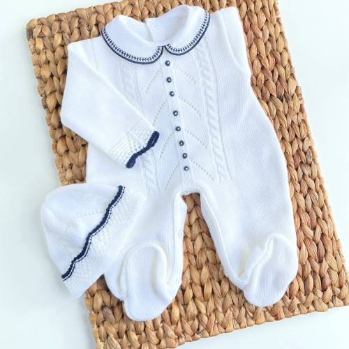 Spanish knitted newborn knit set peto primera puesta baby boy knit clothing newborn outfit first outfit baby knitted footie baby pelele