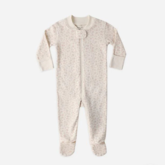 Zip Longsleeve Sleeper Footie || Ditsy