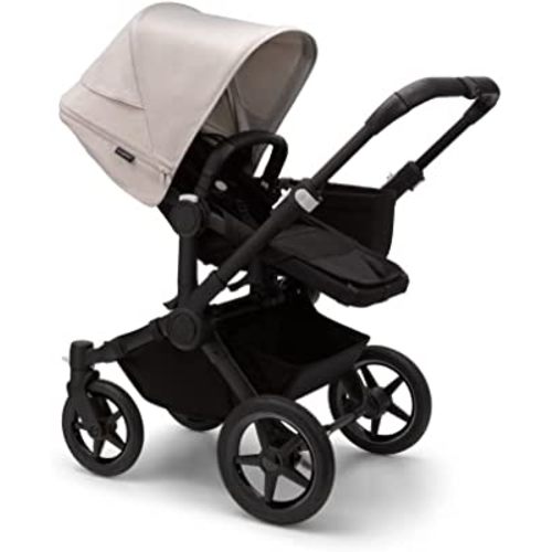 Bugaboo Donkey 5 Mono Complete Single Stroller Converts to Side-by-Side Double Stroller, Multiple Seat Positions - Black/Midnight Black-Misty White