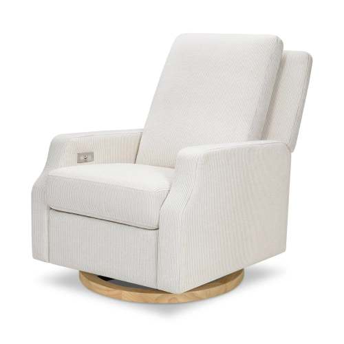 Crewe Electronic Swivel Glider Recliner in Fog Chatham Stripe