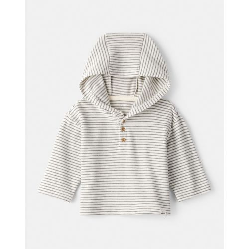 Baby Boy Long-Sleeve Striped Hooded Top - Grey - Carter's | Carter's