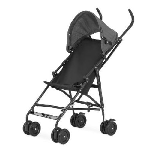 Dream On Me Aero Travel Lightweight Stroller - Black: Steel Frame, 3-Point Harness