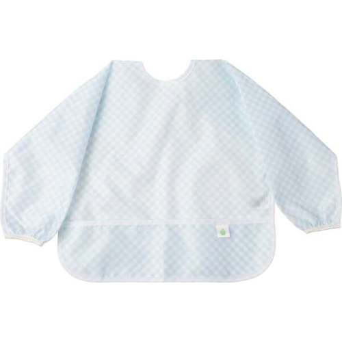 The Cover Everything Infant Bib, Blue Gingham - Apple of My Isla | Maisonette
