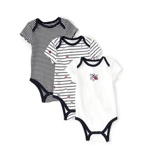 Little Me Baby Boys Newborn-9 Months Short-Sleeve Sports Star Bodysuit Three-Pack