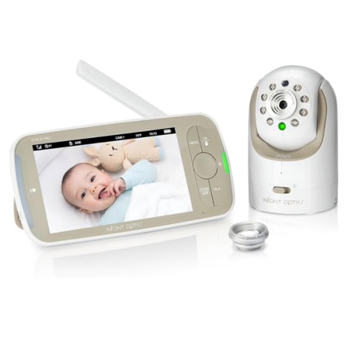 Infant Optics DXR-8 PRO Video Baby Monitor, 720P HD Resolution 5" Display, Patented A.N.R. (Active Noise Reduction), No WiFi, Pan Tilt Zoom, and Interchangeable Lenses