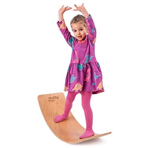 Montessori Wooden Wobble Board for Kids & Adults - 35" & 100% Natural Wood Balance Board, Toddler Balancing Toy, Unique Boys & Girls Open Ended Toys & Best Valentines Day Gifts Idea 2023