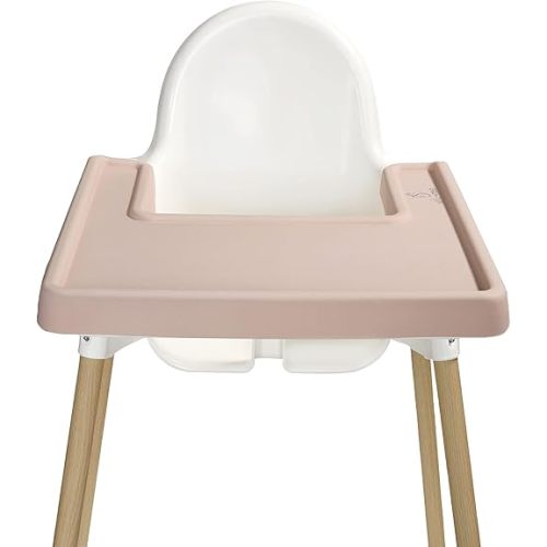 Highchair Grippy Coverall Placemat, Compatible with IKEA Antilop, Wipeable, Silicone Placemat for Highchair Tray (Dustypink)