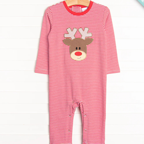 Ralphie the Reindeer Applique Romper, Red – Stitchy Fish