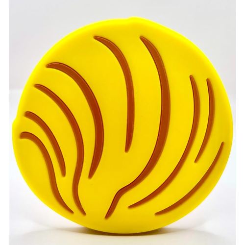 Mexican Baby Teether, Silicone Teething Toy for Teeth Relief, Soothing Grip for 6+ Months, BPA-Free (Yellow Concha)
