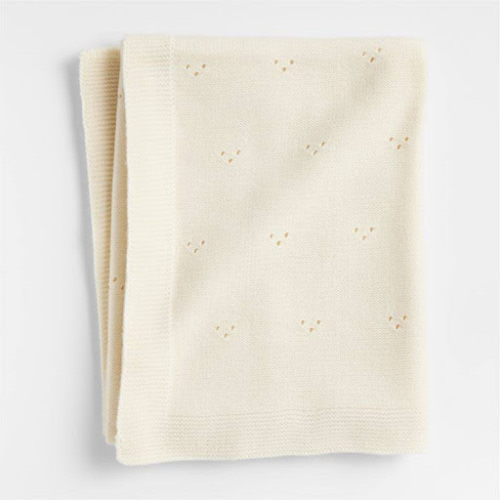 Pointelle Knit Pampas Ivory Baby Stroller Blanket - Crate & Kids | Google