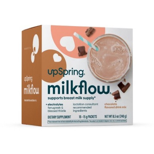 UpSpring MilkFlow Drink Mix Breastfeeding Supplement with Electrolytes - 16ct - Chocolate Flavor
