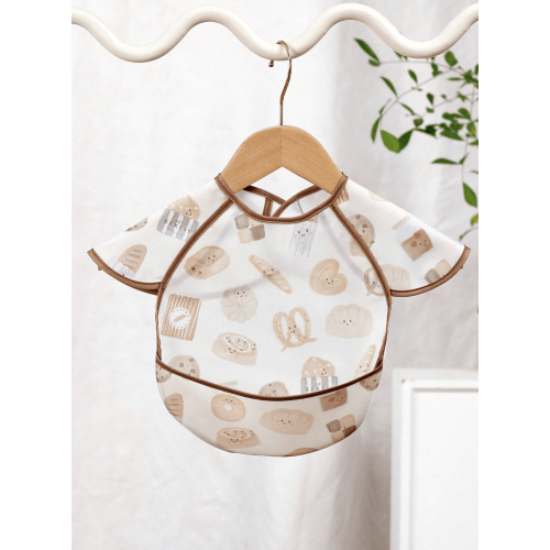 1Pc Mess Proof Baby Bib - Waterproof, Bread