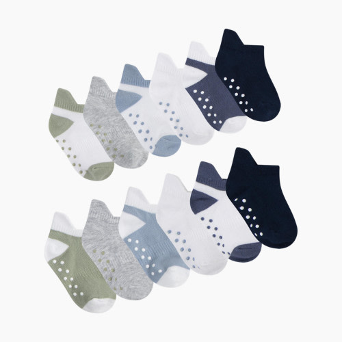 Huggies Gripper Socks (12 Pack) - Desert Sage/Blue, 0-6 M