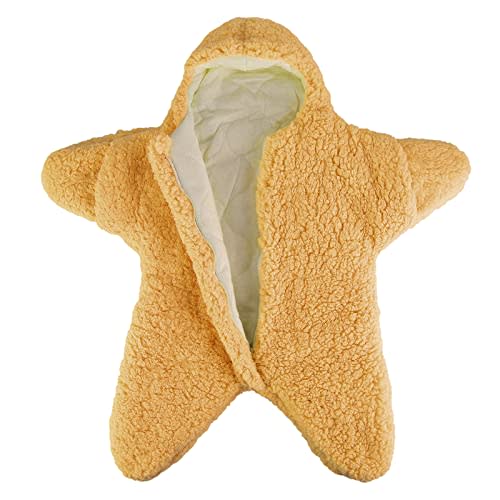 Lekad Baby Wearable Sleeping Bag Baby Starfish Onesie Newborn Fleece Cashmere Cotton Snowsuit Swaddle Blanket Stroller Wrap for 0-9 Months Boys Girls (Khaki)