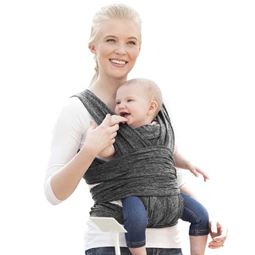 Boppy Baby Carrier - ComfyFit, Heathered Gray, Hybrid Wrap, 3 Carrying Positions, 0m+ 8-35lbs, Soft Yoga-Inspired Fabric with Integrated Storage Pouch, 5300712K AMZ - Original ComfyFit Baby Carrier