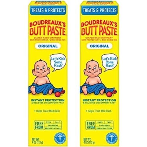 Boudreauxs Butt Paste Diaper Rash Ointment, vJBQdk, Original - Contains 16% Zinc Oxide - Pediatrician Recommended - Paraben and Preservative-Free - 2Pack (4 Ounce)