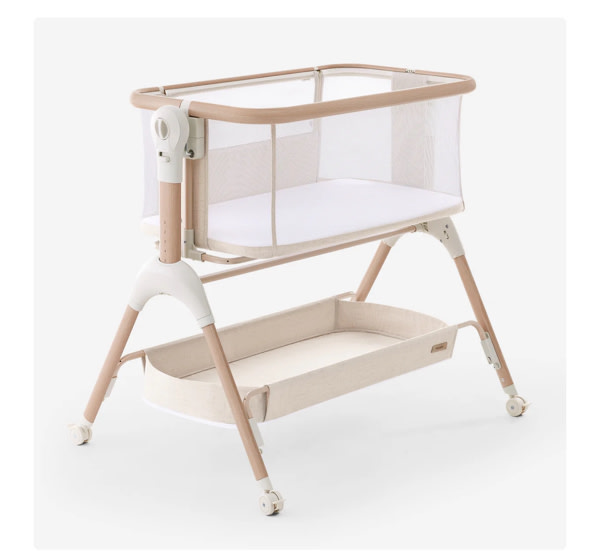 HARPPA Cuddly Signature | 3-in-1 Rocking Baby Bassinet & Bedside Sleeper with Anti-Reflux Mattress for Newborns | Attaches to Bed, Adjustable Height, Tool-Free Setup, Portable Wheels, CPSC Certified, Gentle Rocking Motion | Ideal for Infants, Safe Co-Slee