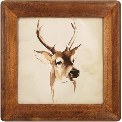 8x8 Picture Frames, Rustic Wooden Square Photo Frame with Real Glass Front,Wall and Tabletop (Brown)