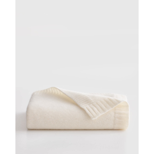 Luxe Knit Cashmere Baby Blanket in Ivory