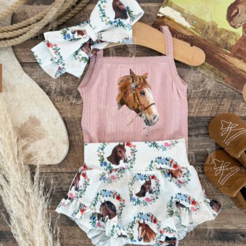 Bloomin' Pony Ruffle Bummie&Bow