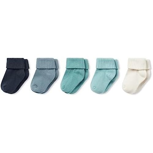 MORI Baby Comfy Ribbed Socks for Boys and Girls - Soft Unisex Infant Elasticated Mid Cut Sock - Pack of 5