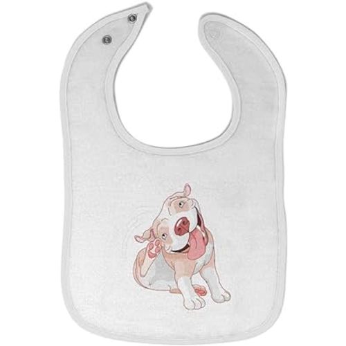 Toddler & Baby Bibs Burp Cloths Dogs Pitbull Itching Dog Lover Pet Cotton Baby Items for Baby Girl & Boy White Design Only