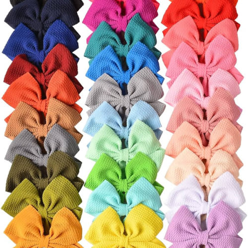 Prohouse 30 PCS Big Bows Baby Nylon Headbands Hairbands Hair Bows Elastics for Baby Girls Newborn Infant Toddler Child Hair Accessories