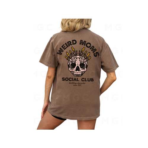 Comfort Colors Graphic Tee - Weird Moms Social Club, weird mother shirt, one hell of a mother, rebel mom society, trendy alternative mom tee