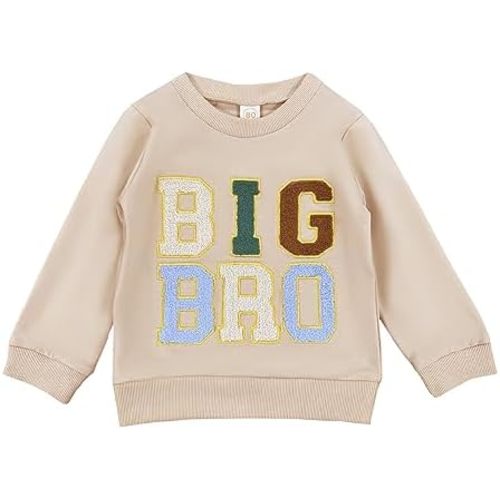 Toddler Baby Boy Girl Matching Clothes Big Sis Bro Crewneck Sweatshirt Oversized Sweater Outfits