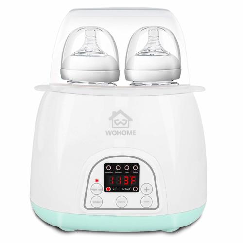 Bottle Warmer Sterilizer, WOHOME 5-in-1 Baby Bottle Warmer with Rapid Heating Warm Milk Formula Heat Food Defrost, LED Display and Accurate Temperature Control, White