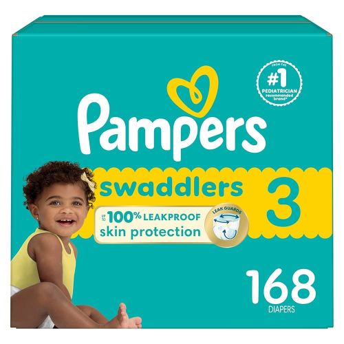 Pampers Baby Diapers - Swaddlers - Size 3, 168 Count, Ultra Absorbent Disposable Infant Diaper