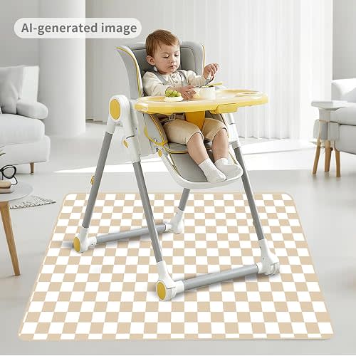 CoolaPeach Baby Splat Mat for Under High Chair, 51 x 51 Inch