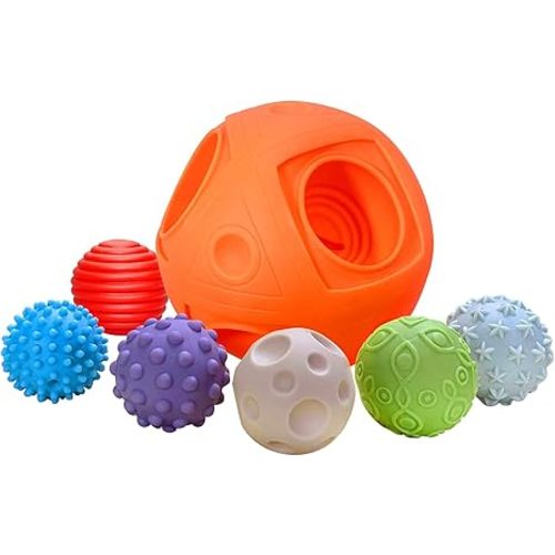 Baby Textured Multi Sensory Toys Massage Ball Gift Set BPA Free for Toddlers 1-3 Soft Balls Montessori Infant Baby Toys 6 to 12 Months 6 Pack