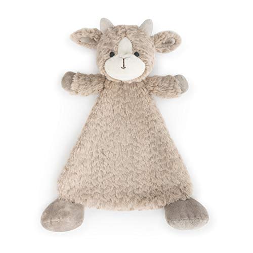 DEMDACO Gilda Goat Soft Brown 13 x 11 Plush Polyester Rattle Animal Blankie Toy