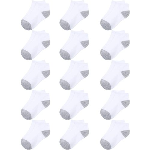 Cooraby 15 Pairs Toddler Kids Half Cushion Low Cut Socks Boys Girls' Ankle Cotton Socks
