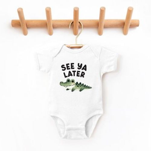 The Juniper Shop See You Later Alligator Baby Bodysuit - Newborn - White