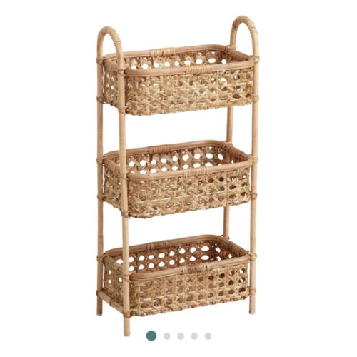 Farrah Natural Rattan Cane 3 Tier Storage Tower - World Market
