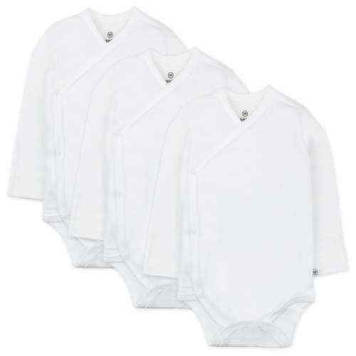 3-Pack Organic Cotton Long Sleeve Side-Snap Bodysuits | Honest Baby Clothing