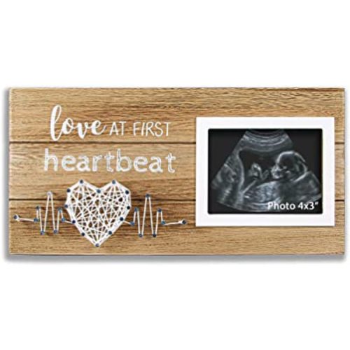 VILIGHT New Mom Gifts - Pregnancy Announcements Baby Gender Reveal Gifts - Love At First Heartbeat Sonogram Picture Frame for Standard 4" x 3" Ultrasound Photo