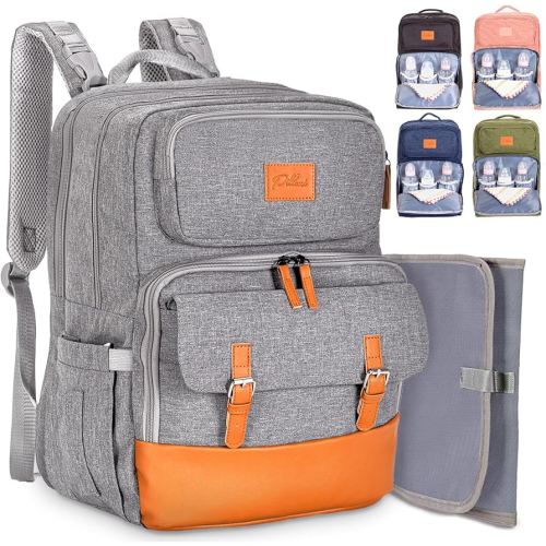 PILLANI Baby Diaper Bag Backpack - Large Bag for Boys & Girls, Waterproof Diaper Backpack - Travel Diaper Bags w/Changing Pad, Baby Registry Search & Shower Gifts - Essentials Must Haves Newborn Stuff