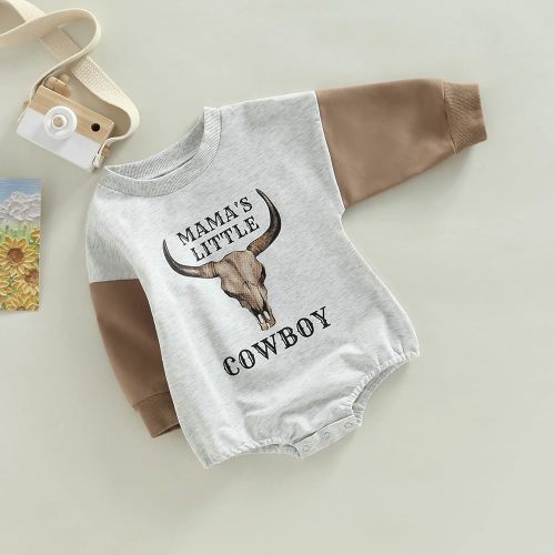 Amazon.com: SAYOO Western Cowboy Outfits Baby Girl Boy Sweatshirt Romper Cow Print Oversized Sweater Bodysuit Infant Fall Clothes 0-24M (A Coffee, 0-3 Months): Clothing, Shoes & Jewelry