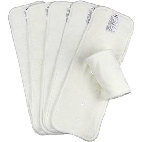 Mama Koala 5-Layer Bamboo Cloth Diaper Inserts, Adjustable and Reusable for Any Baby Cloth Diaper(6 Pack)
