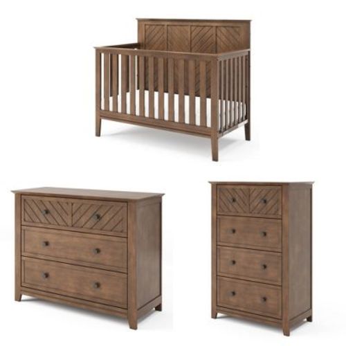 Child Craft Atwood Crib, Dresser and Chest Nursery Set, 3-Piece, Includes 4-in-1 Convertible Crib, Dresser and Chest (Cocoa Bean Brown)