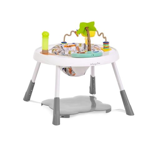 Dream On Me Curio Sit N Seek Baby Activity Center in Mint, 2 in 1 Activity Center and Play Table with 3 Detachable Toys and Music, 3 Level Height Adjustable Positions