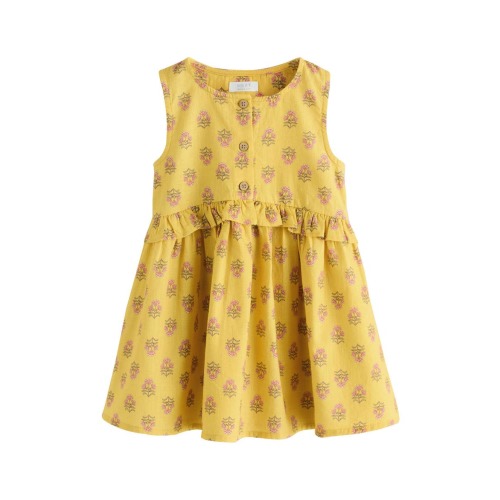 Kids' Floral Print Button Cotton Sundress