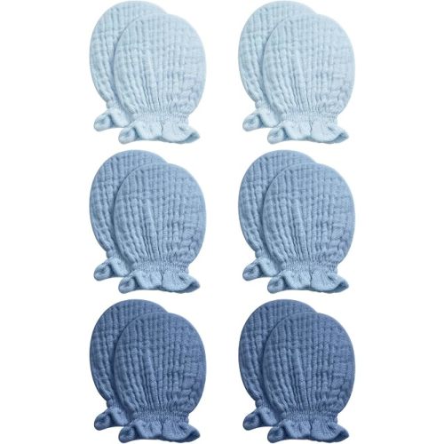 Pro Goleem Muslin Baby Mittens for Newborn, 100% Cotton No Scratch Soft Breathable Gloves for Boys and Girls 0-6 months