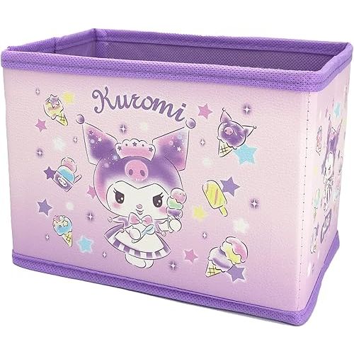 Daina Kuromi Collapsible Storage Bin, Cute Storage Box Foldable Baskets Kawaii Office Desk Organizer Cute Room Decor