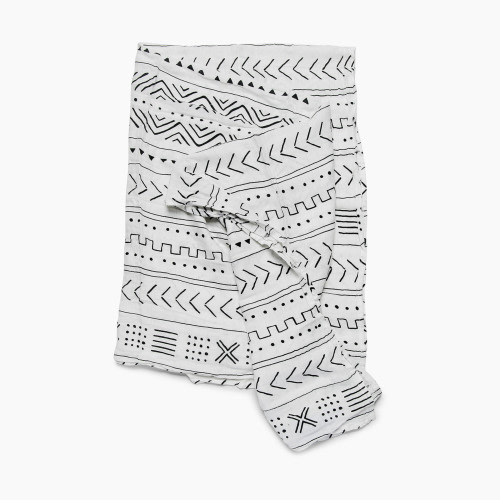 Loulou Lollipop Bamboo Muslin Swaddle - White Mudcloth