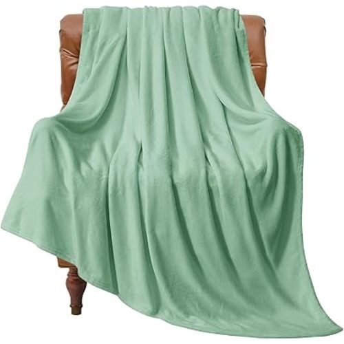 BEDELITE Fleece Blanket Twin Size Dusty Green Throw Blankets for Couch & Bed, Luxury Plush Cozy Fuzzy Blanket 60x80 inches, Super Soft Warm Lightweight Throw Blanket for Travel Camping